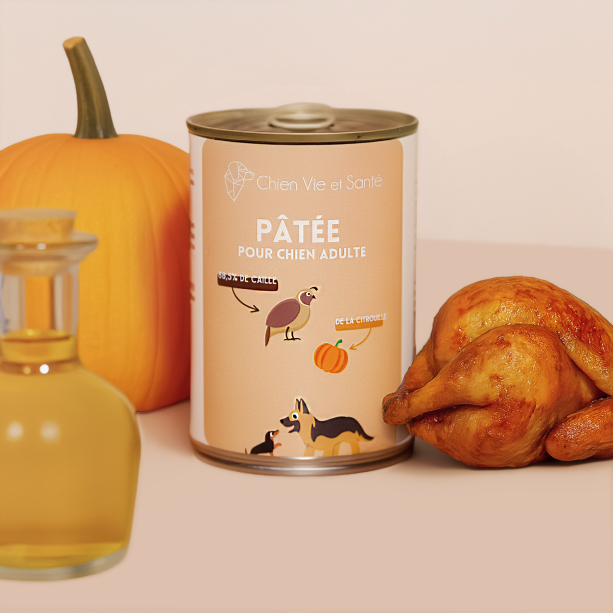 Pâtée à la caille et au potiron - 400g